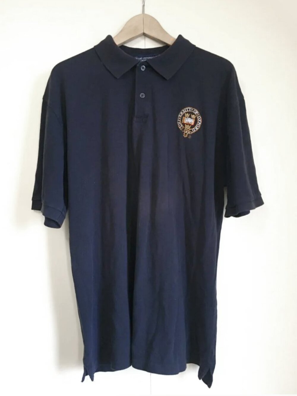 The University of Oxford Dark Navy Blue SS Cotton Preppy Polo Shirt 2XL